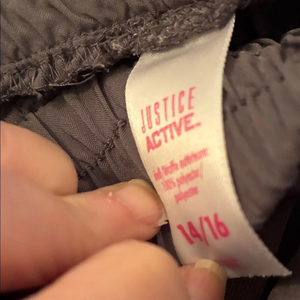 Justice Charcoal Joggers with Zipper Pockets